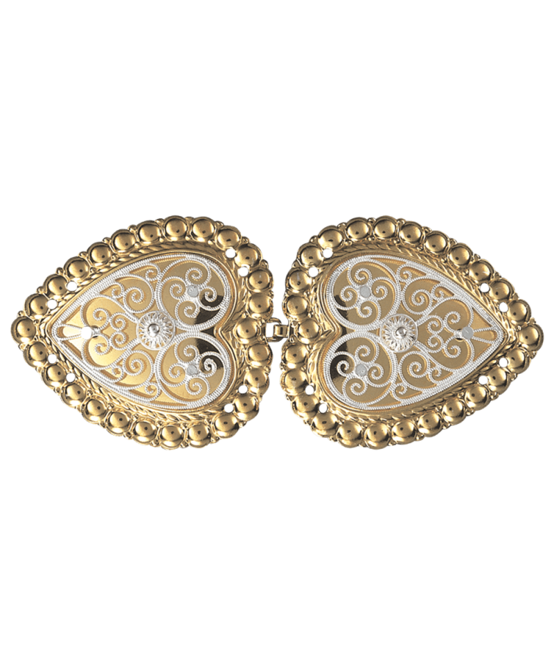 001506 - Beltespenne Forgylt Hvit med kruser og syhol