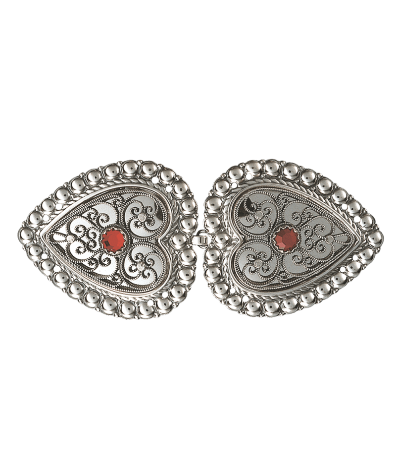 002107 - Beltespenne Oksidert med Rød Stein og syhol