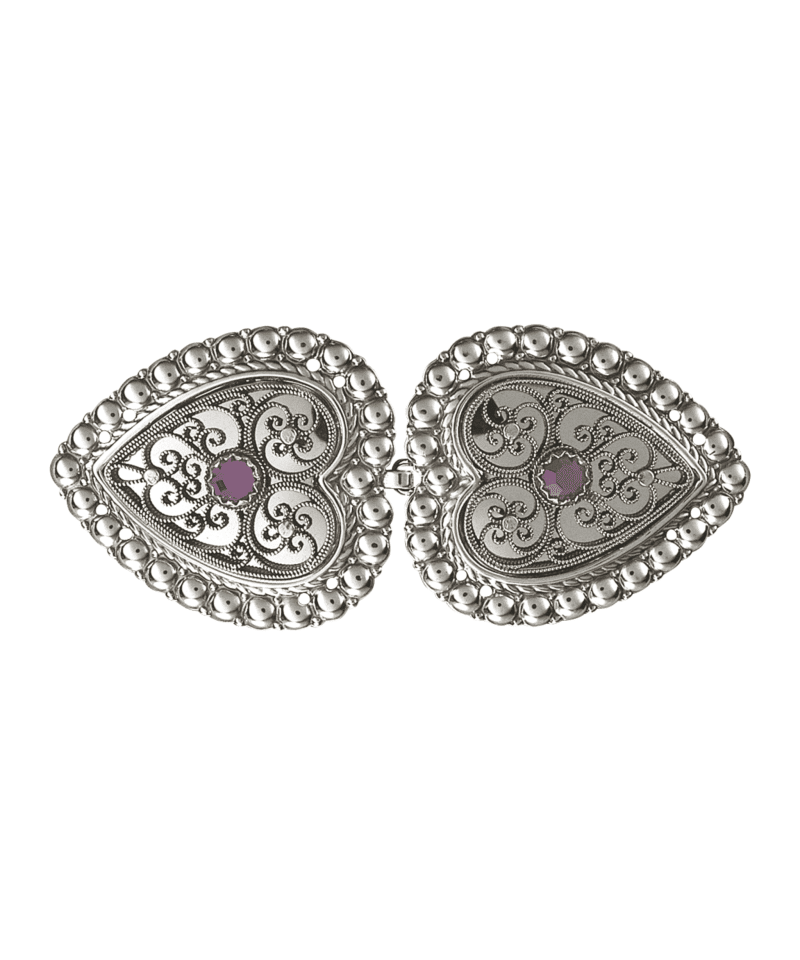 002130 - Beltespenne Oksidert med Lilla Stein og syhol