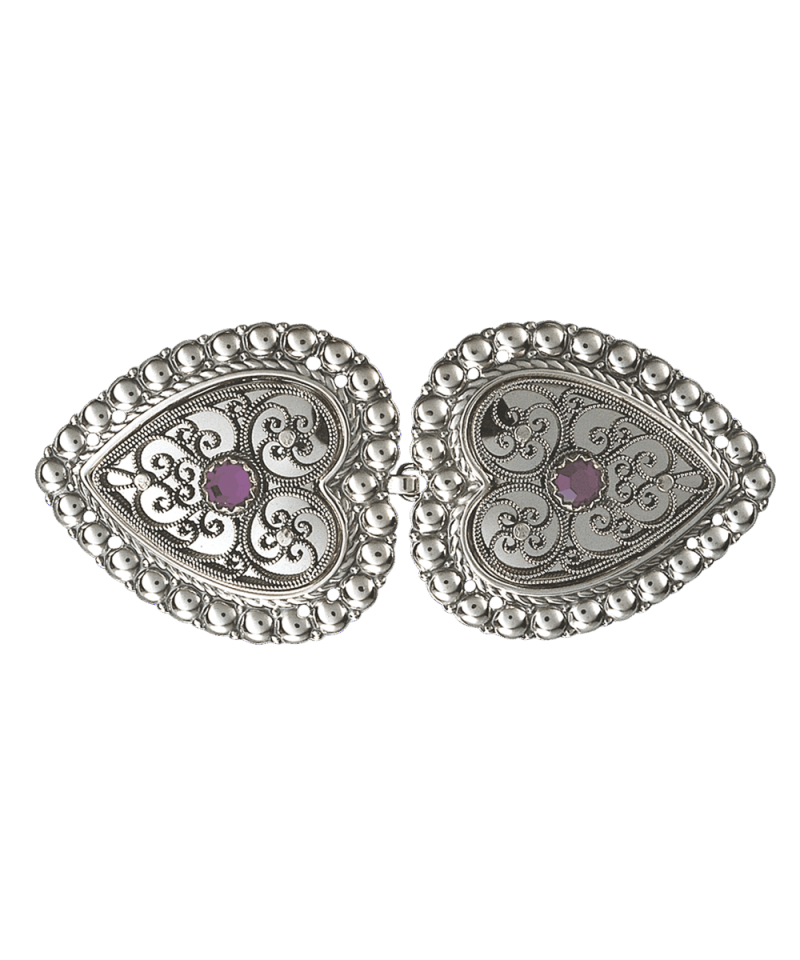 002130 - Beltespenne Oksidert med Lilla Stein og syhol