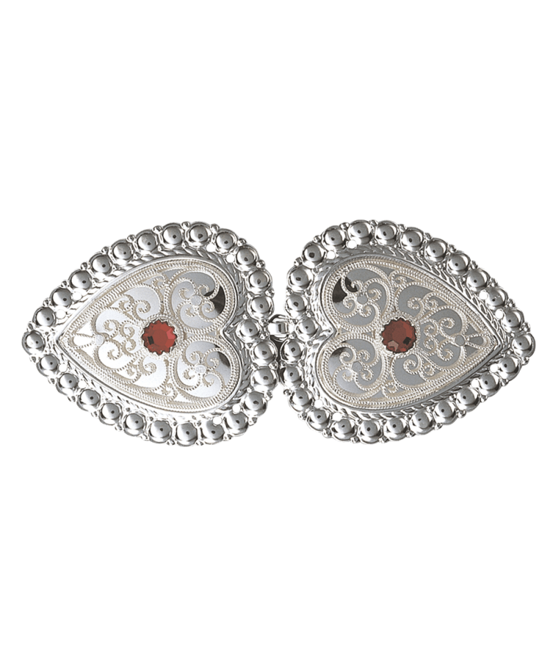 002407 - Beltespenne-belte Hvit med Rød Stein og syhol