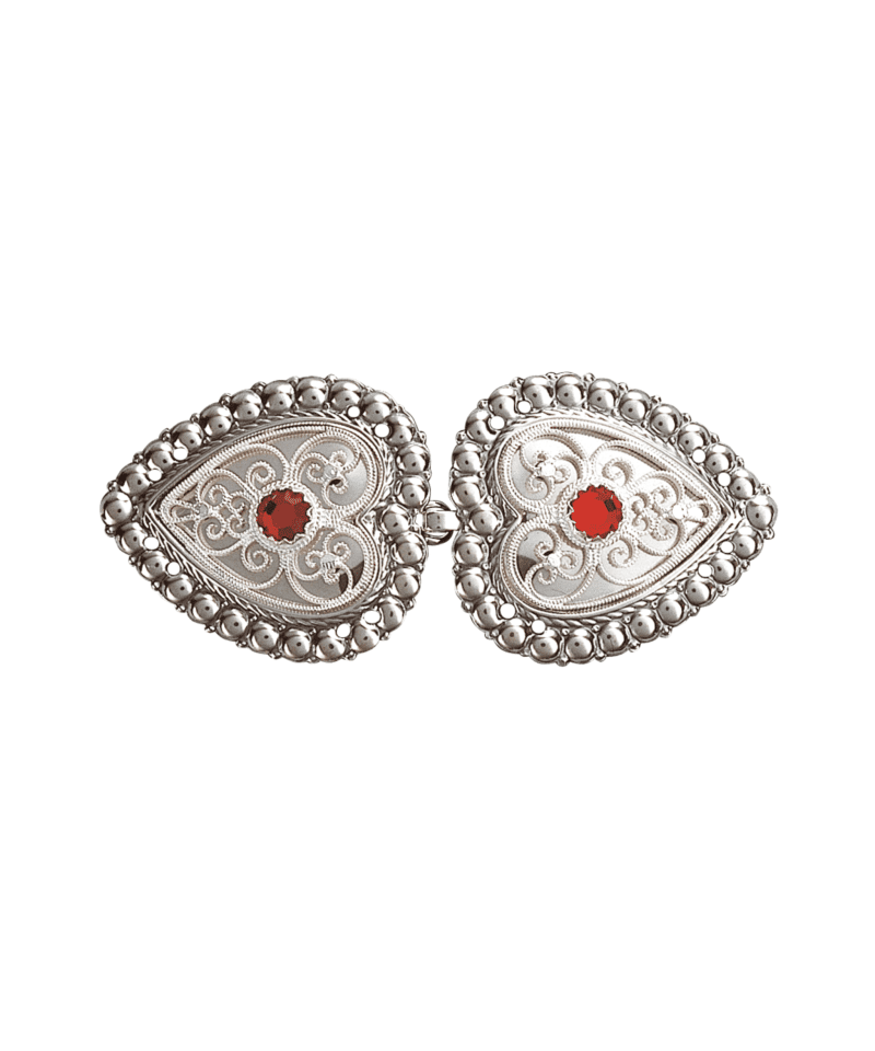 003207 - Capespenne Oksidert Hvit med Rød Stein