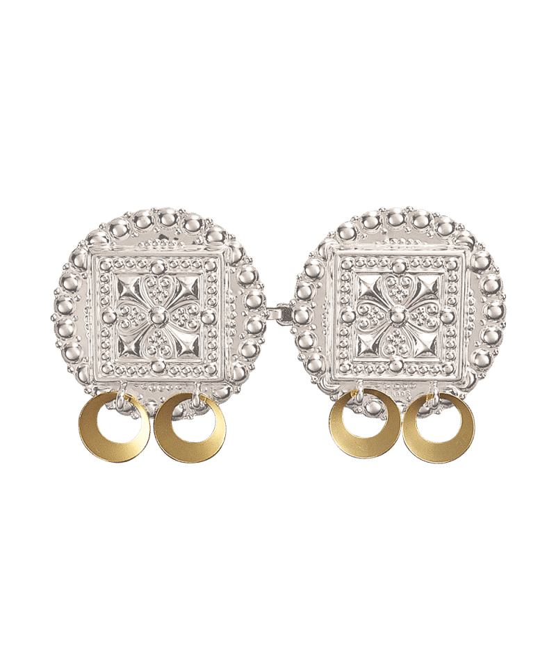 027593 - Beltespenne til Skinnlist Hvit med forgylt Ringlauv