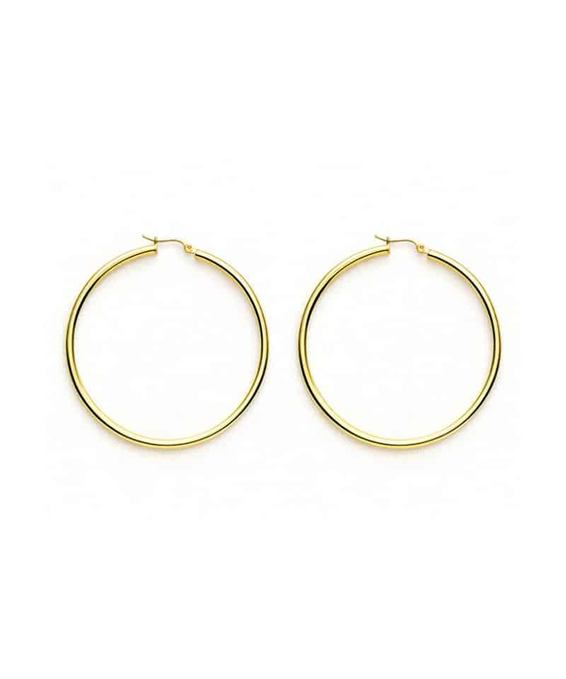 Øreringer 18k gult gull - 2x40mm
