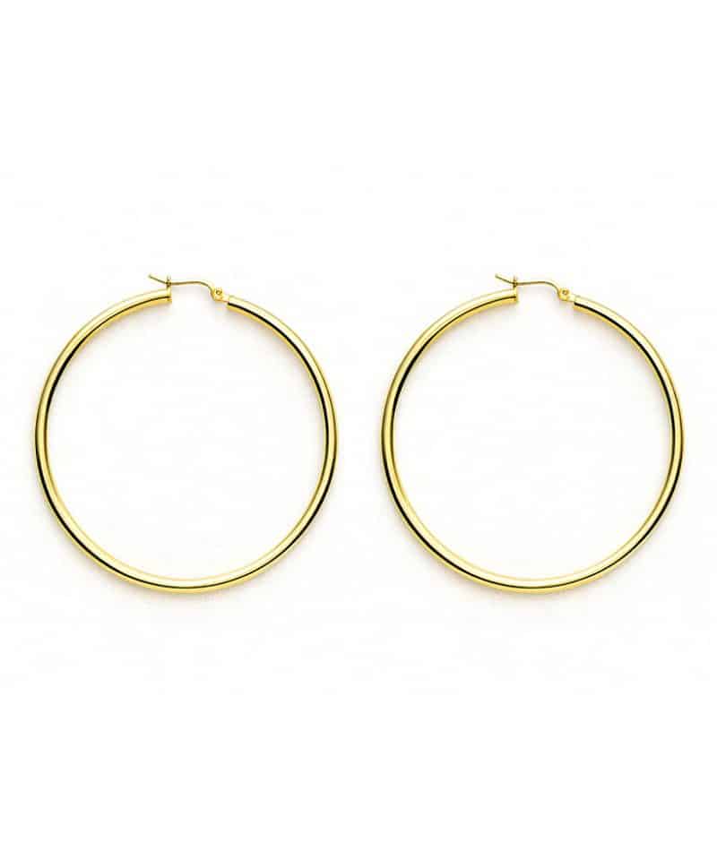 Øreringer 18k gult gull - 2x50mm