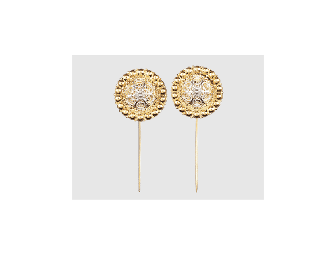 057536 - Borenåler Forgylt Hvit med kruser-lang-stift