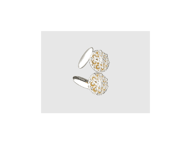 082500 - Mansjettknapper Hvit forgylt