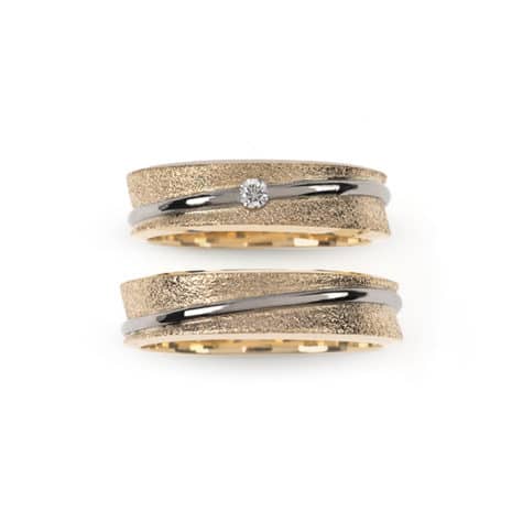 Alternative view of Alassio Forlovelsesring i gult gull med hvitt gull, Herre