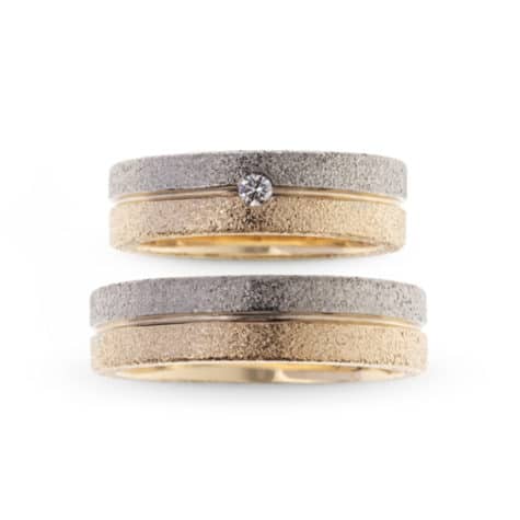 Alternative view of Venezia Forlovelsesring i hvitt og gult gull, Herre