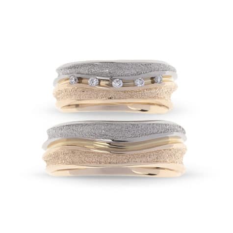 Alternative view of Salina Forlovelsesring i hvitt gull og gult gull, Herre