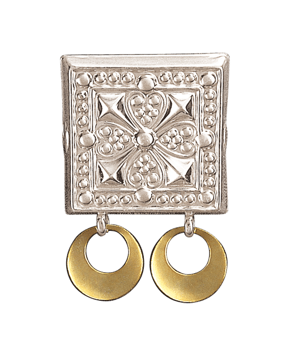 091503 - Beltestøl Hvit med forgylte Ringlauv