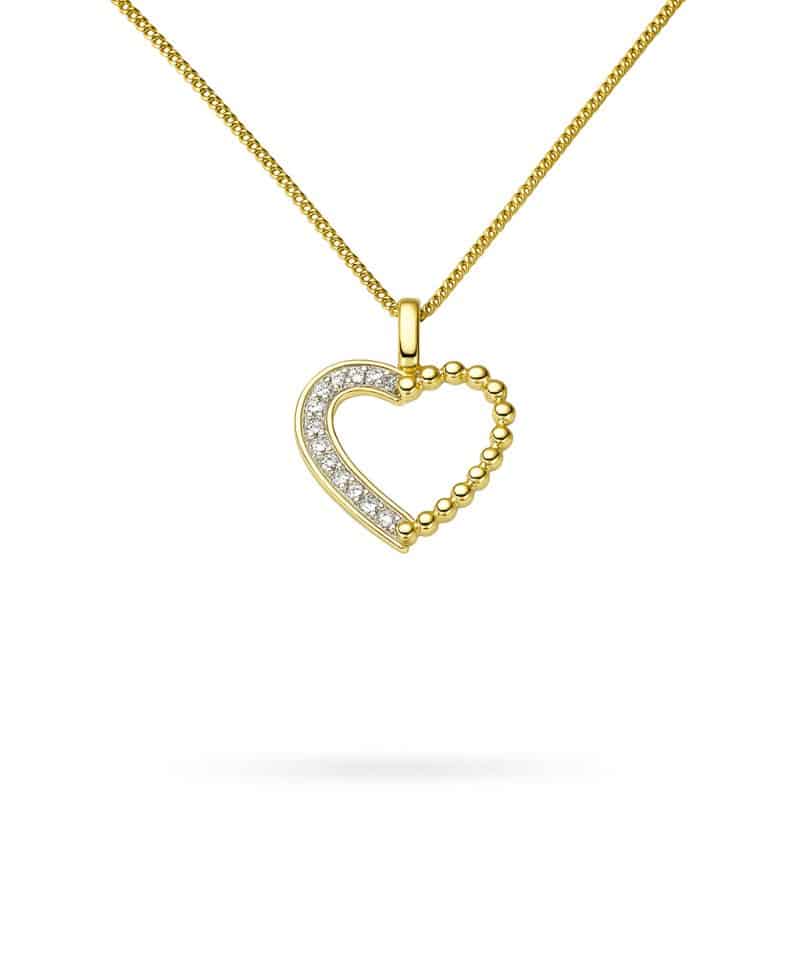 Anheng hjerte gult gull 0.06ct