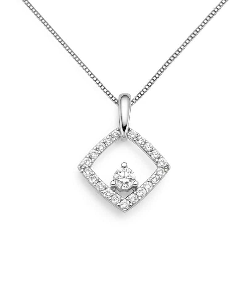 Anheng hvitt gull med zirkonia