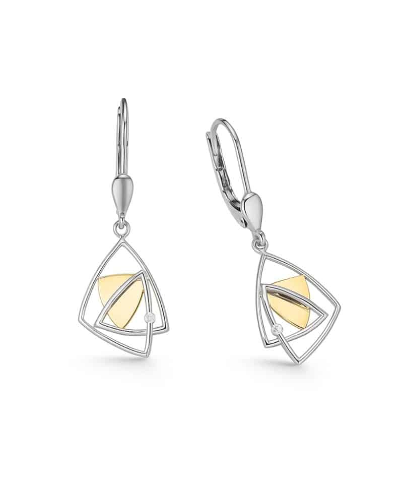 Ørepynt hvitt gull heng 0.03ct