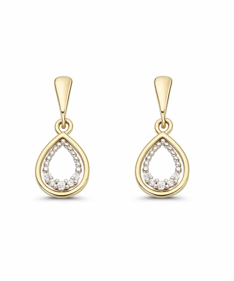 Ørepynt dråpe gull 0.05ct