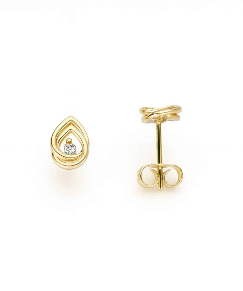 Ørepynt dråpe gult gull 0.07ct