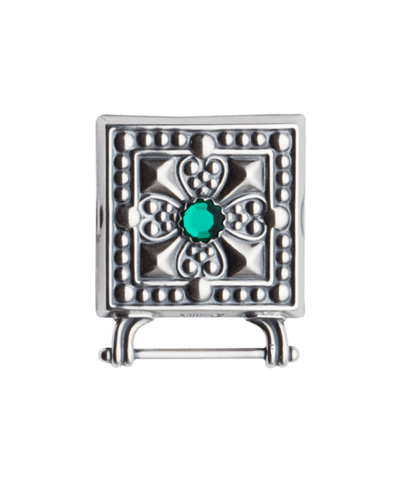 092148 - Veskestøl Oksidert med Grønn Stein