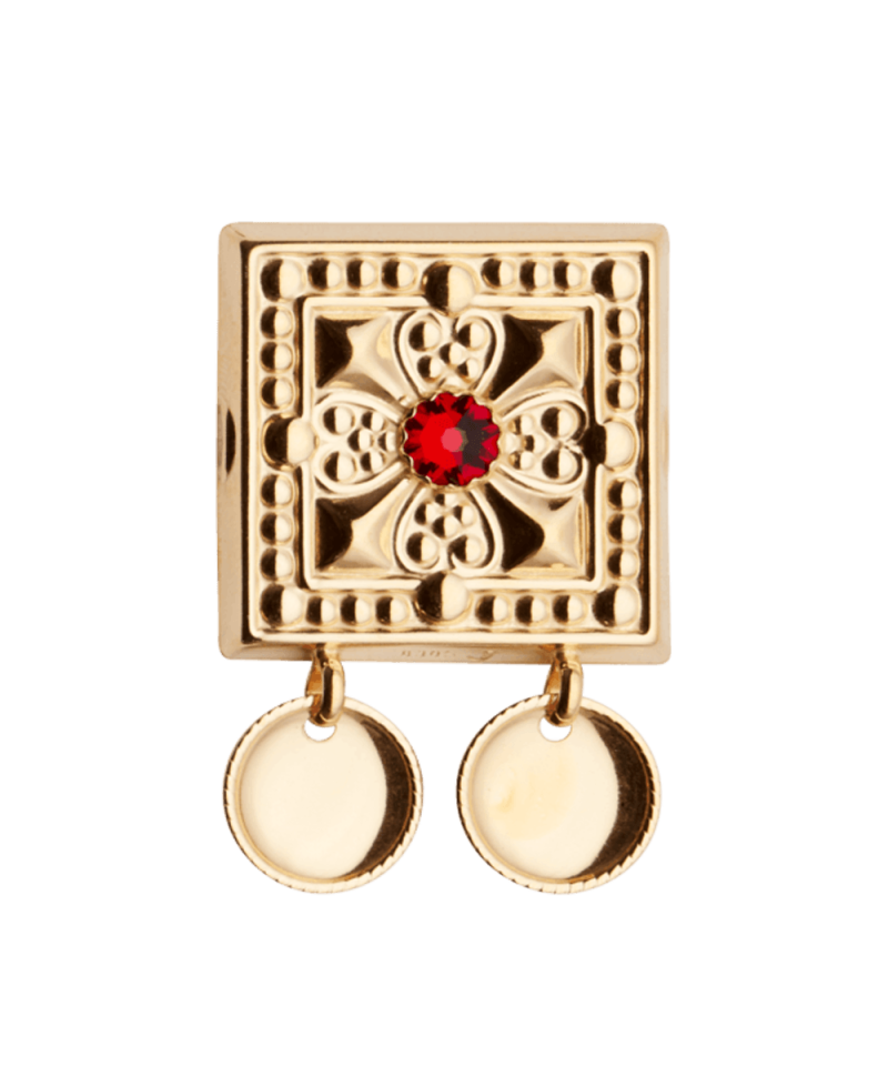 092607 - Beltestøl Forgylt med Rød Stein