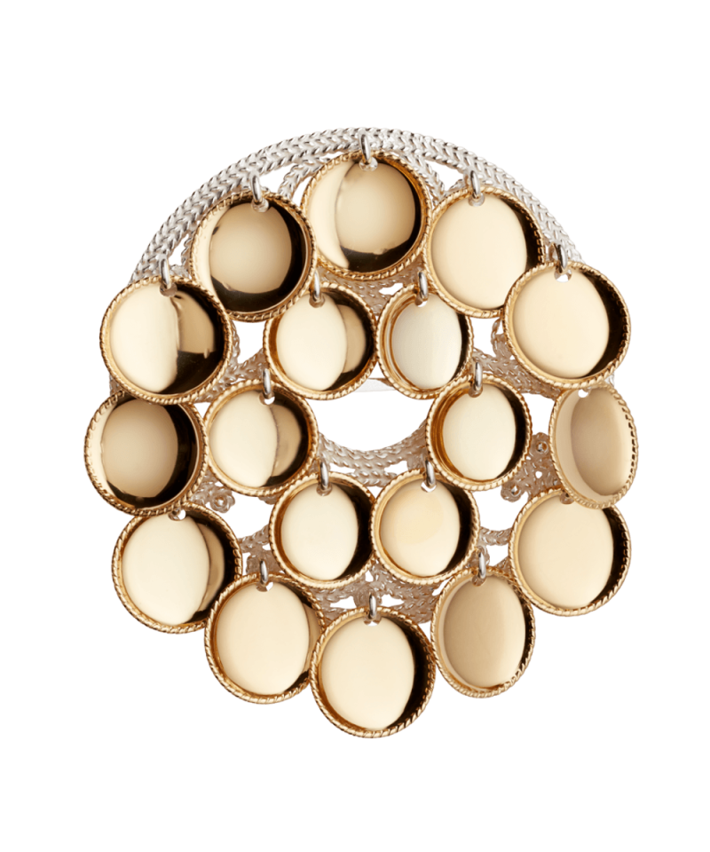 105581 - Sølje Hvit Forgylt med 18 mm Trådkantlauv