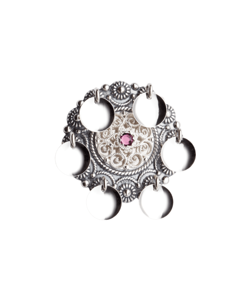 106230 - Sølje Oksidert med Lilla Stein