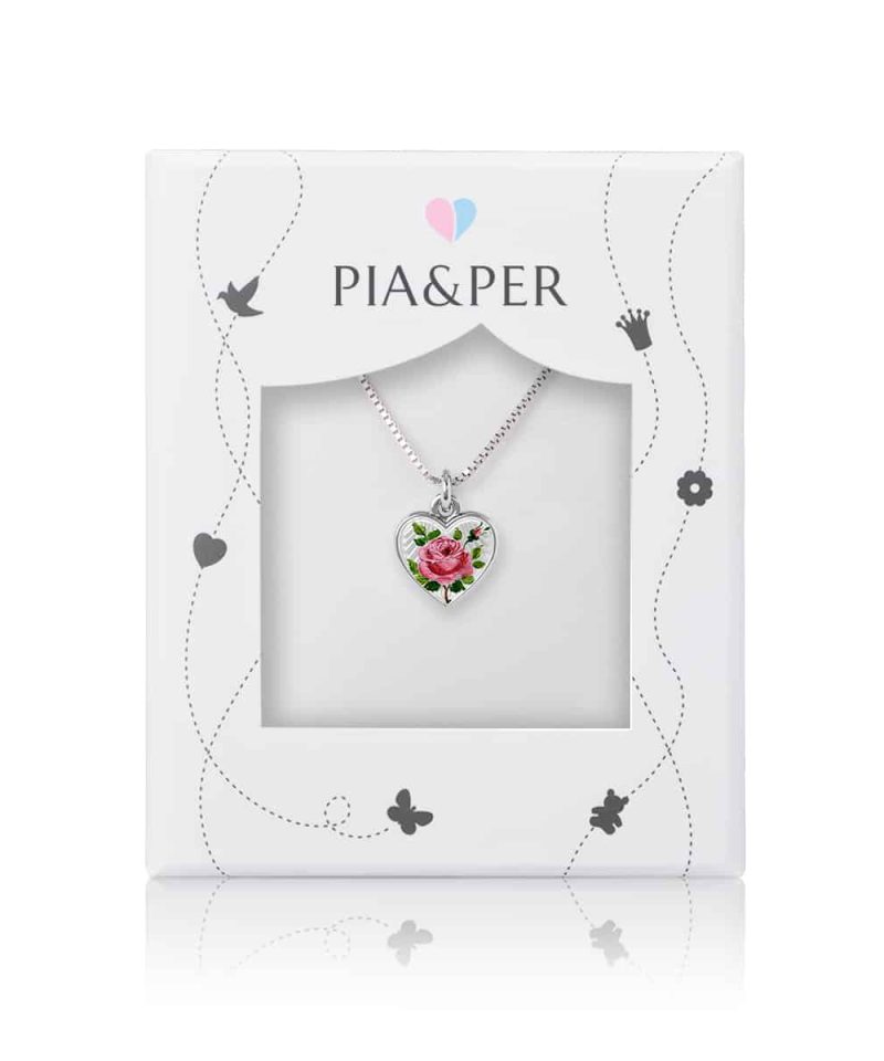 Alternative view of Pia & Per - Anheng emalje hjerte rose 11 mm