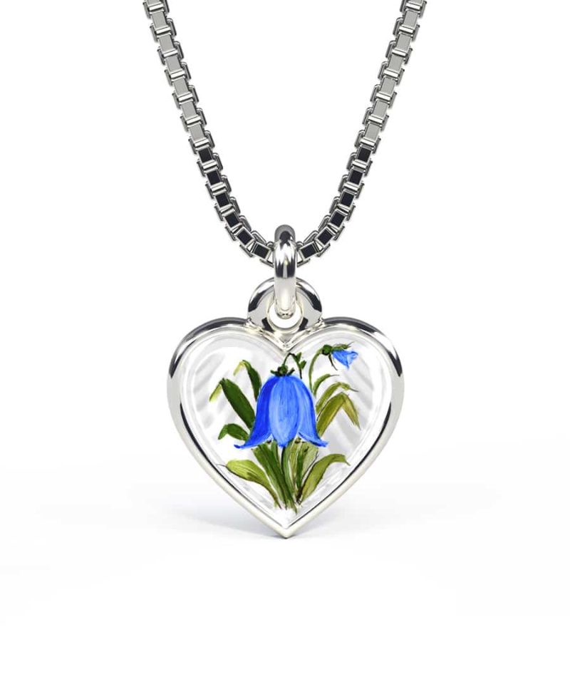 Halskjede i sølv - Blåklokkemotiv