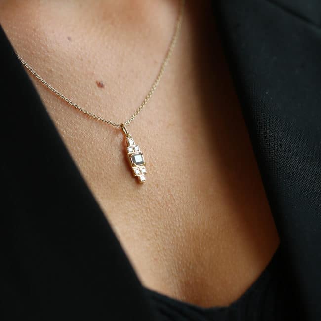 Alternative view of Raw Diamond Pendant