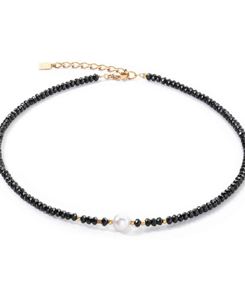 Mystic Pearl necklace gold-black - 1131/10-1314