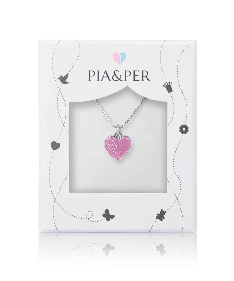 Alternative view of Halskjede i sølv - Rosa hjerte