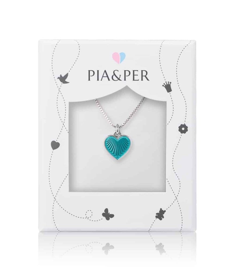 Alternative view of Halskjede i sølv - Turkis hjerte