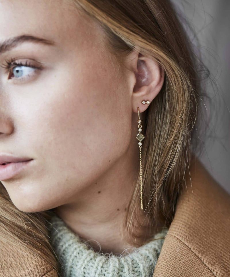 Alternative view of Raw Classic Diamond Harlequin Earrings