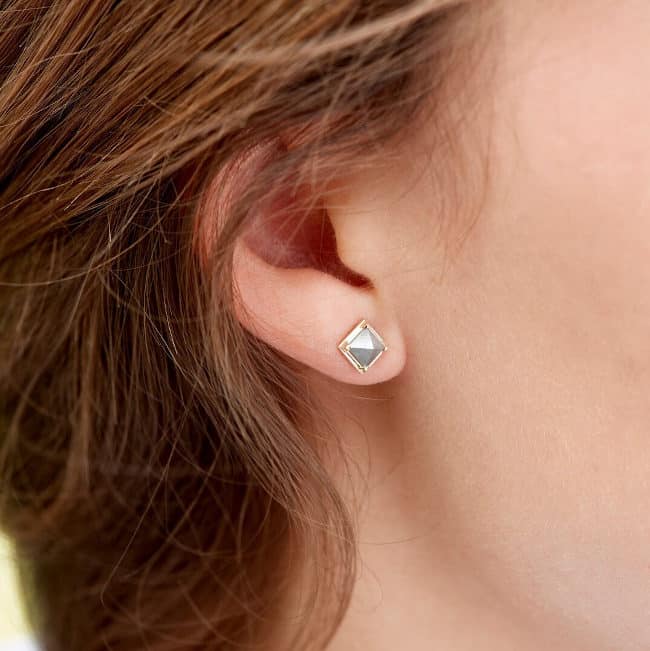 Alternative view of Raw Diamond Earrings