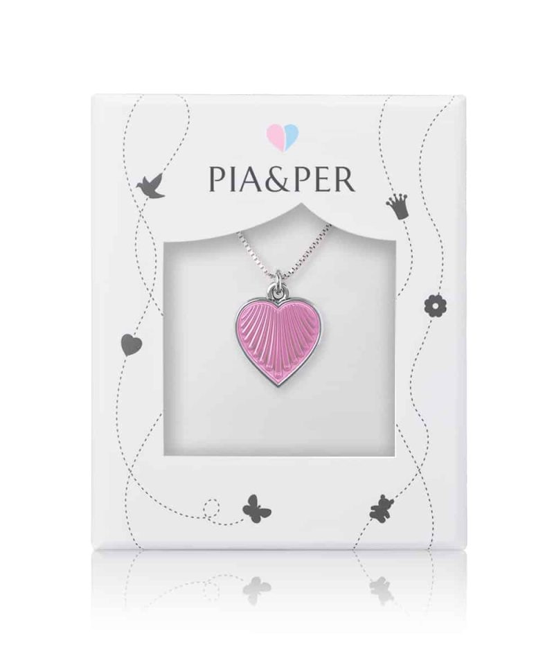 Alternative view of Halskjede i sølv - Rosa hjerte