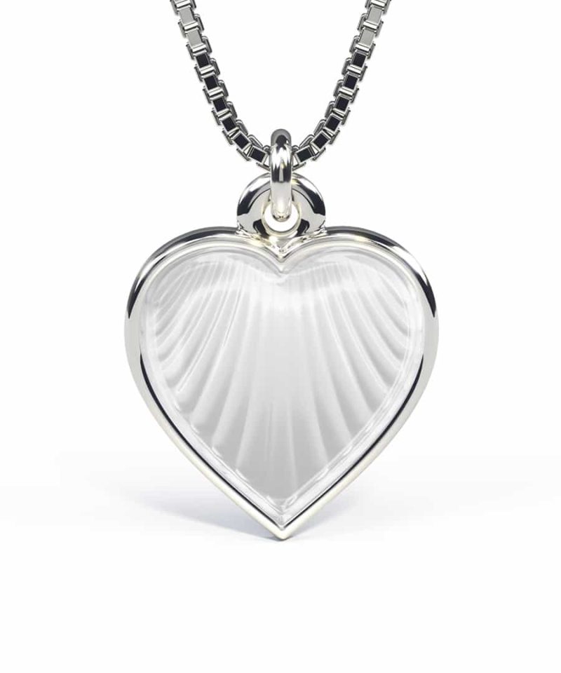 Halssmykke sølv - Hvitt hjerte
