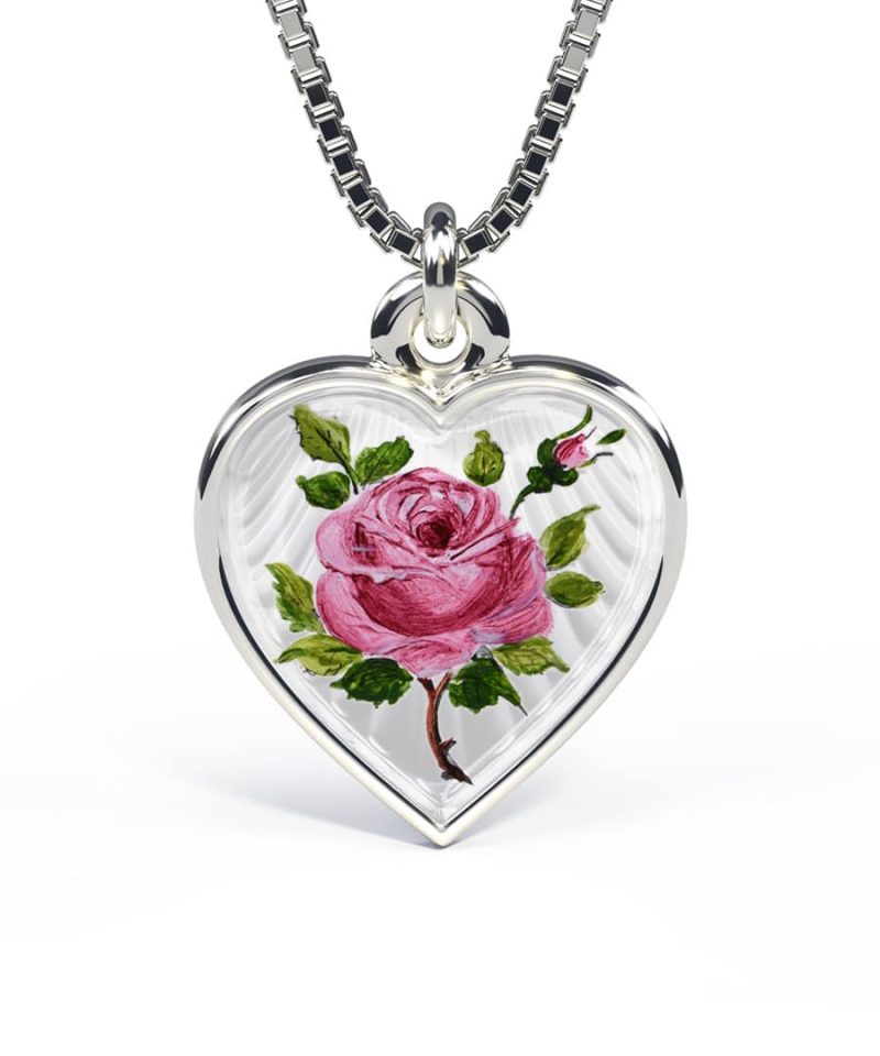 Halskjede i sølv - Rosemotiv