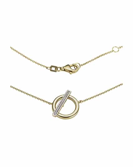 Anheng Gult Gull Med Gullkjede 0.05ct W/Si