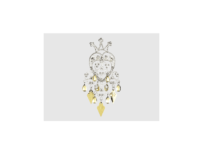 140500 - Sølje Hvit Forgylt med spirlauv