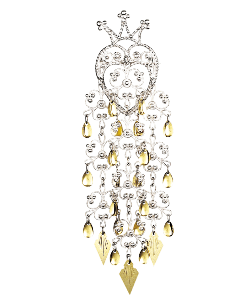 142500 - Sølje Hvit Forgylt med spirlauv