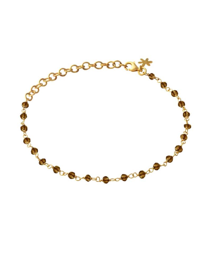 Armbånd Forgylt Sølv - Røykkvarts