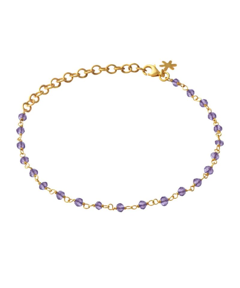 Armbånd i forgylt med ametyst