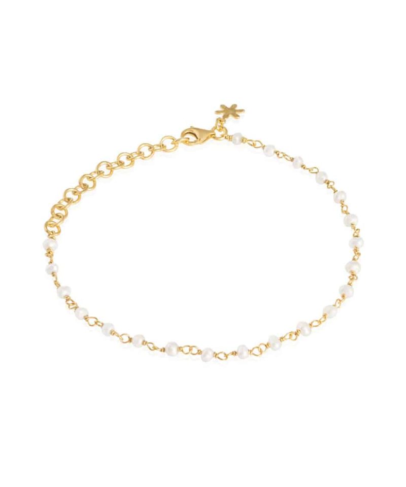 Armbånd forgylt sølv med ferskvannsperler