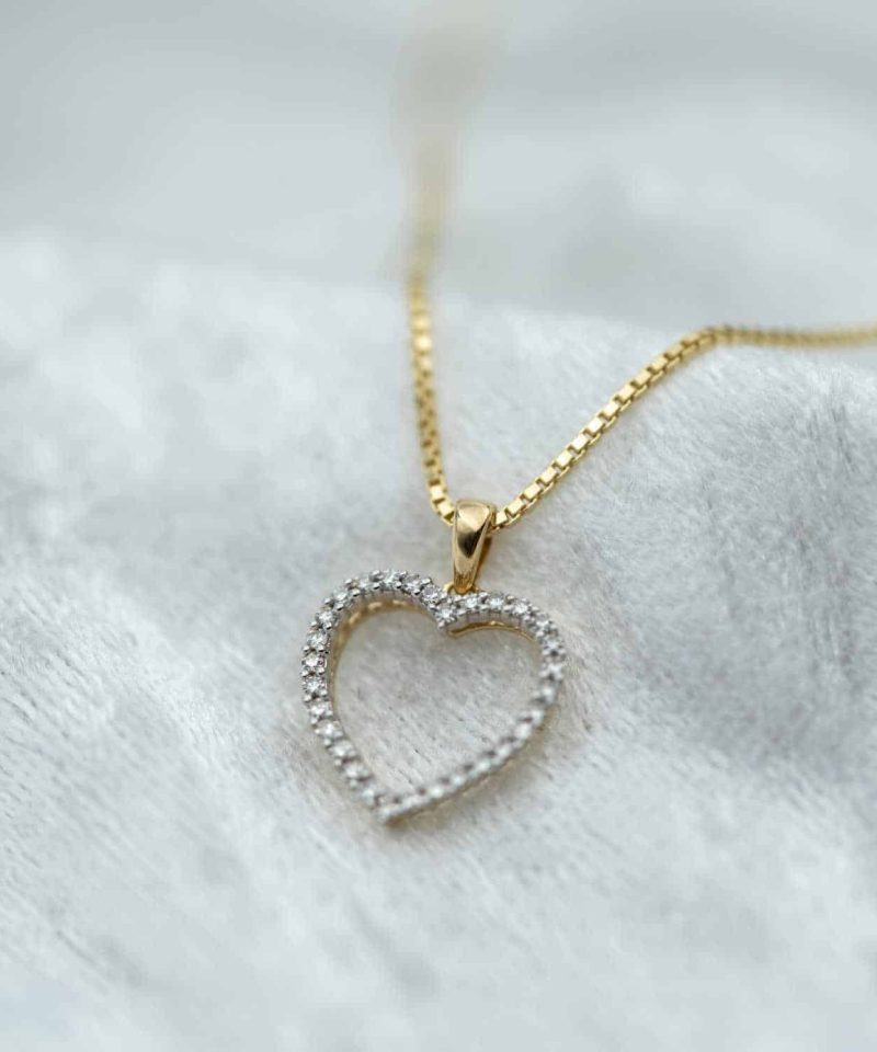 Alternative view of Anheng i gull med diamanter 0,18ct WSI - Lengde 42 cm