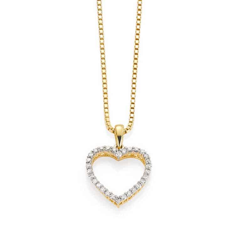 Anheng i gull med diamanter 0,18ct WSI - Lengde 42 cm