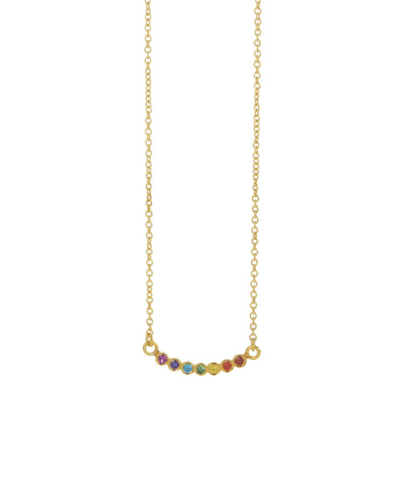 Halssmykke forgylt sølv med zorconia