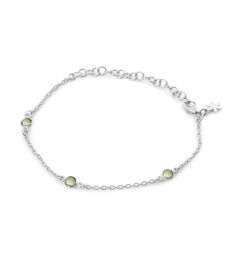Armbånd anker i sølv med grønn kvarts