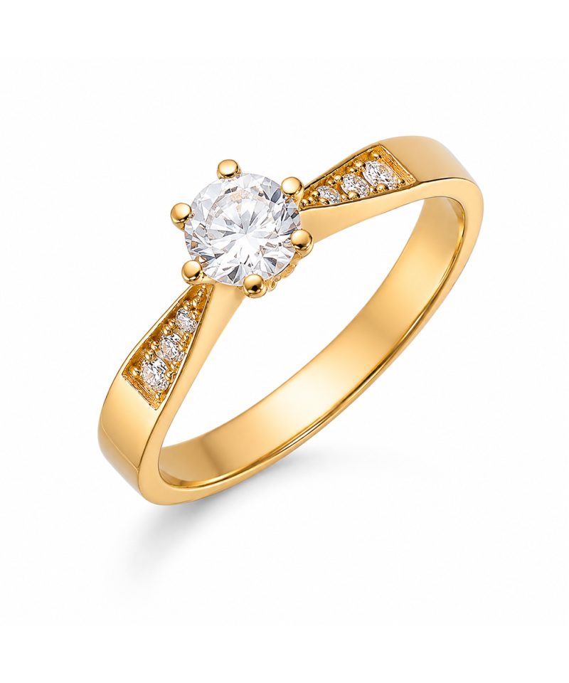 Ring Margrete i gult gull med diamanter - 0,39ct