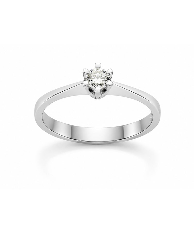Enstensring Märtha i gult gull med diamant - 0,50ct