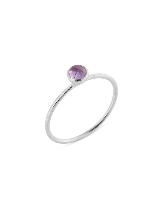 Sølvring 4mm ametyst - str. 52