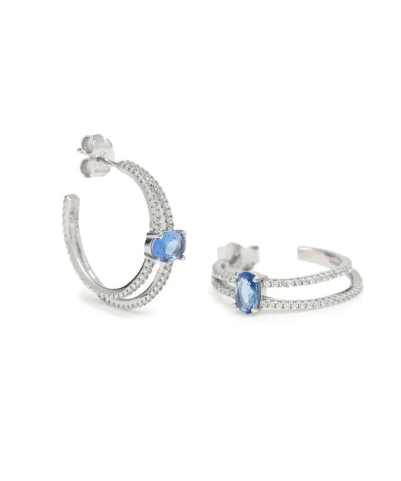 Øreringer sølv med zirconia