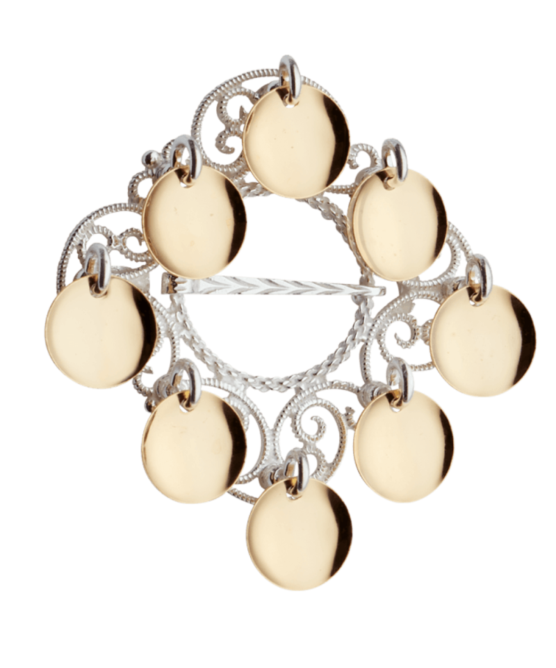 176500 - Sølje Hvit forgylt